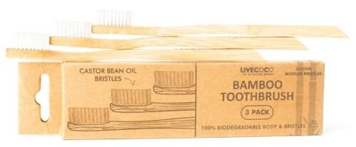 Bamboo Toothbrush (Castor Bean Oil Bristles for Adults)