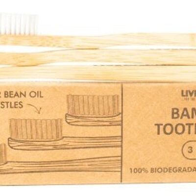 Cepillo de dientes de bambú (cerdas de aceite de ricino para adultos)