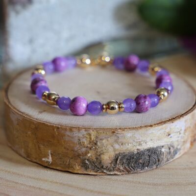 Bracciale Pietra Giada Malese e Agata Orchidea