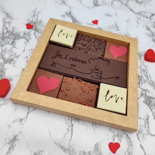 ST VALENTIN : Coffret chocolat "Je t'aime"