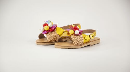 Greek Leather Kid Sandal for Summer: Hara