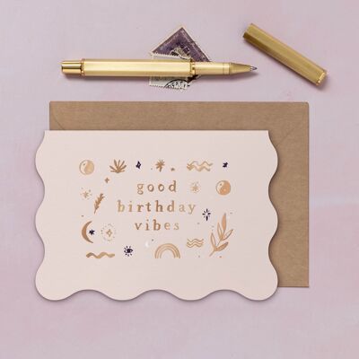 Geburtstagskarten „Good Vibes“ | Weibliche Geburtstagskarten | Luxuriöse Geburtstagskarten | Grußkarten