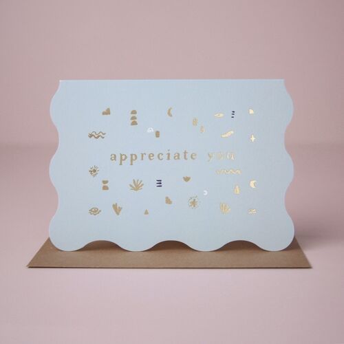 Love Cards "Appreciate You" Card | Luxe Gold Foil | Thank You Cards | Anniversary Cards | Greeting Cards