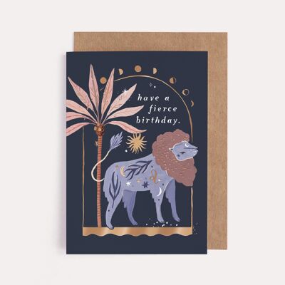 Birthday Cards "Lion" Zodiac Birthday Cards | Leo Star Sign | Astrology Card | Leo Birthday Card | Horoscope Birthday Cards | Zodiac Cards | Leo Cards