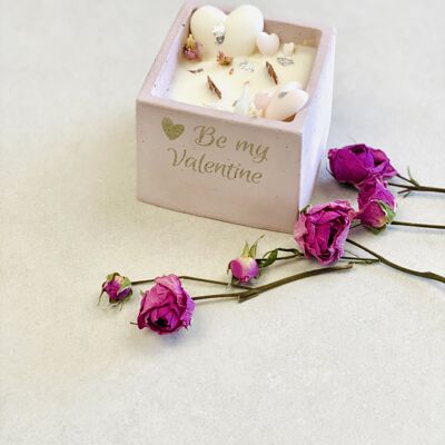 Valentine's Day Candle with Cherry Blossom Hearts Fondants