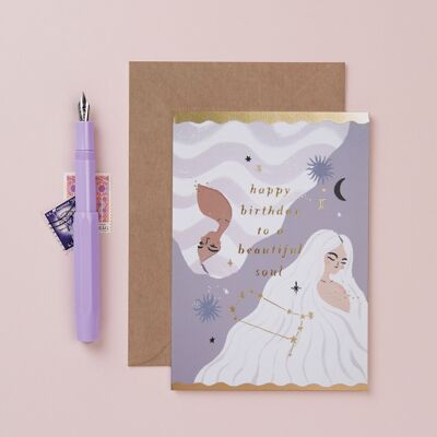 Tarjetas de cumpleaños Tarjetas de cumpleaños del zodiaco de las "almas" | Signo de estrella de Géminis | tarjeta de astrología | tarjeta de cumpleaños de los géminis | Tarjetas de cumpleaños del horóscopo | Tarjetas del zodiaco | Tarjetas Géminis