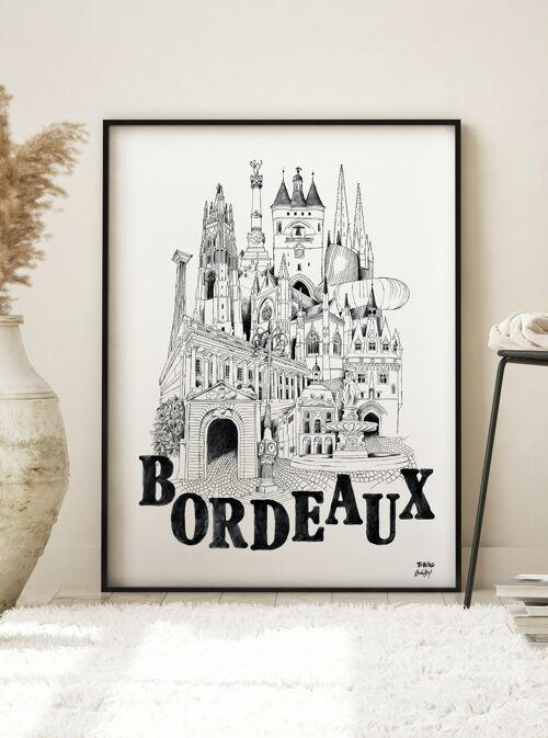 Poster La ville de BORDEAUX- Plan de Ville 50x70cm