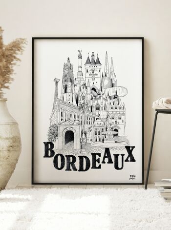 Poster La ville de BORDEAUX- Plan de Ville 50x70cm 1