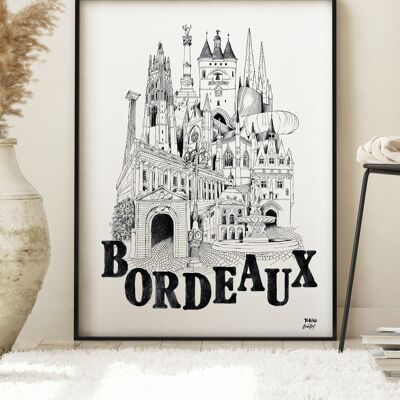 Affiche Poster La ville de BORDEAUX