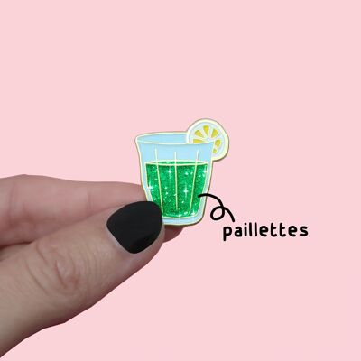 Pin's „Kleines Glas Mojito“ – Cocktail-Aperitif für den Strandurlaub