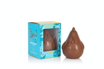 Pâques ORLOFF Poule au Chocolat au Lait Moucheté de Chocolat Noir & Blanc 200g 1