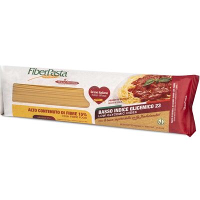 FiberPasta Spaghetti a basso indice glicemico e alto contenuto di fibre, 500g