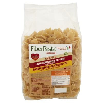 FiberPasta Farfalle a basso indice glicemico e alto contenuto di fibre, 400g