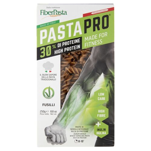PastaPro - Fusilli Integrali ad alto contenuto di proteine, 250g