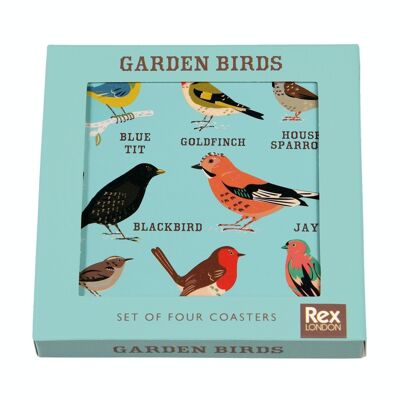 Sottobicchieri (set di 4) - Uccelli da giardino