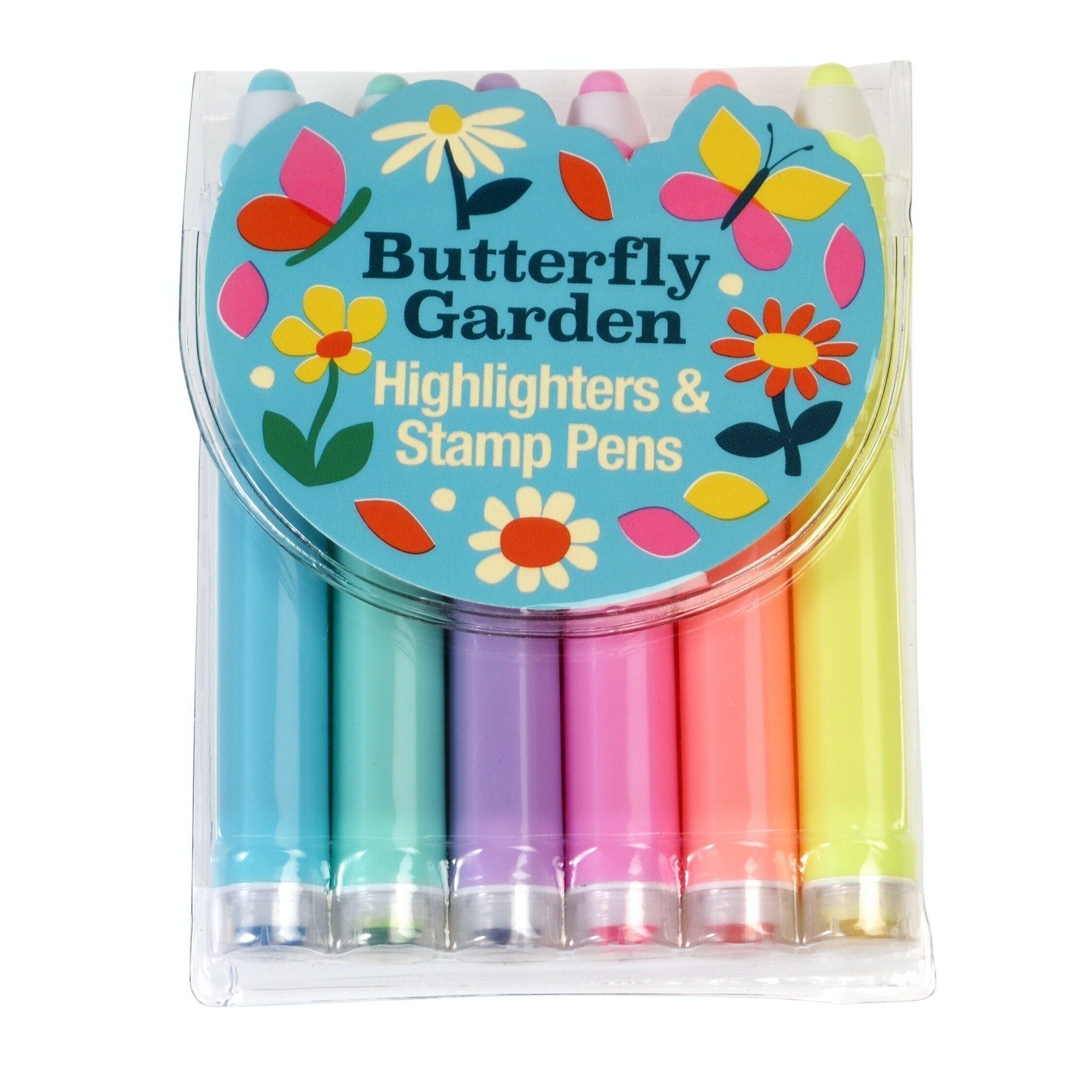 Textmarker & Stempelstifte (6er-Set) - Butterfly Garden