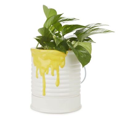 Ceramic pot Painty yellow 18,2X16 CM