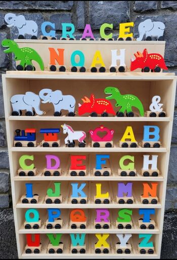 Lettres de train de nom en bois, pack de démarrage coloré - jouet pour enfants, 1