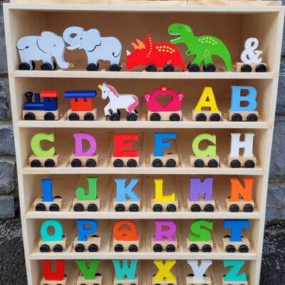 Wooden Name Train Letters, Colored Starter Pack - Kids Toy,