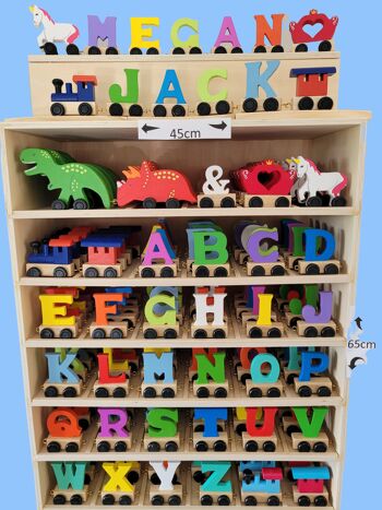 Lettres de train de nom en bois, pack de démarrage coloré - jouet pour enfants, 2
