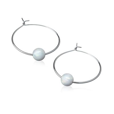 Enigma Moon Earrings / white
