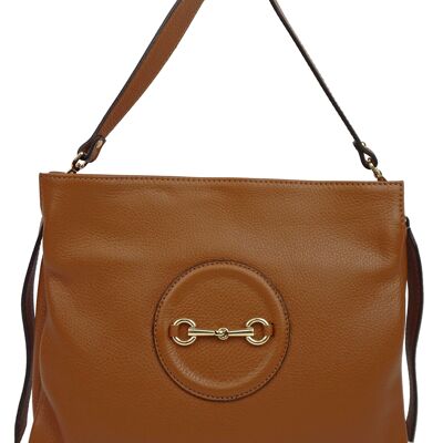 Bolso bandolera Clémence de piel Camel