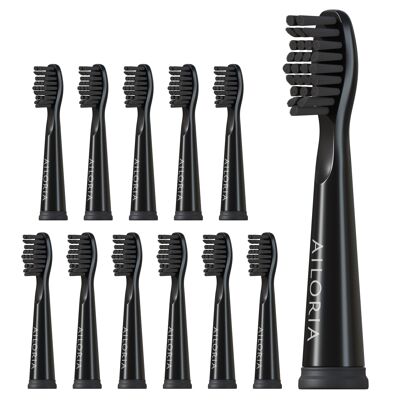 FLASH TRAVEL replacement brush heads set of 12 - black