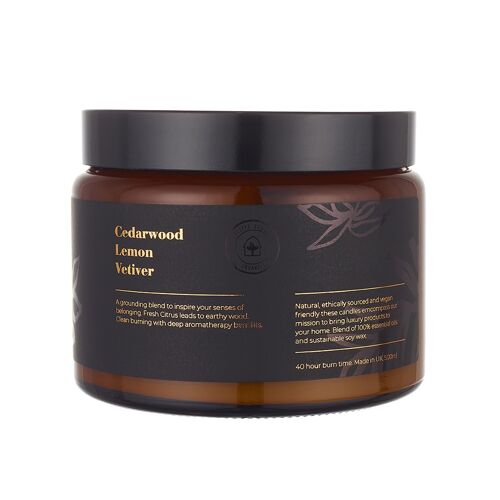 3 Wick Cedarwood, Lemon & Vetiver Candle