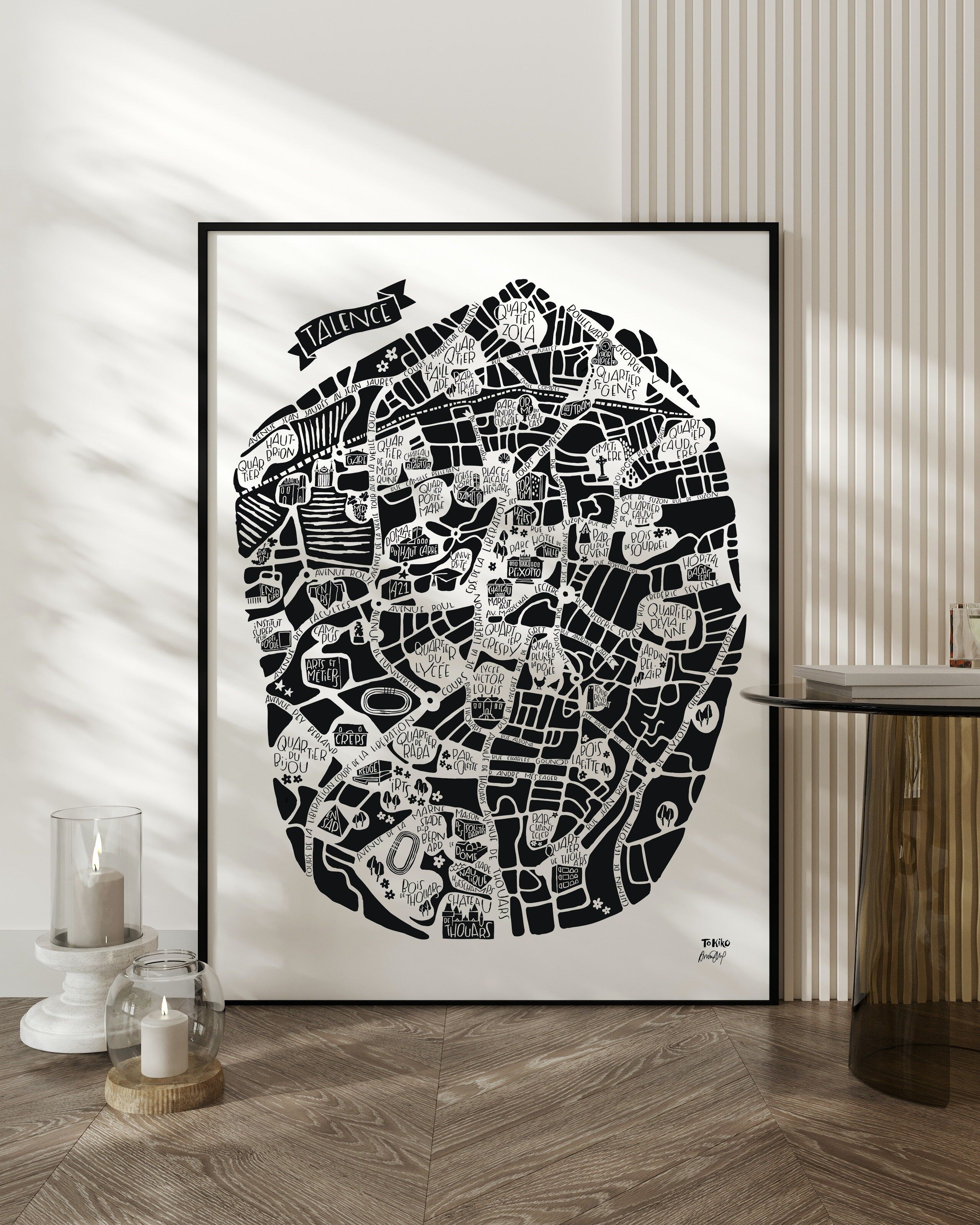 Poster Mappa della città - TALENCE - Mappa della città