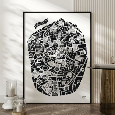 Poster Plan de Ville - TALENCE - City Map 50x70cm