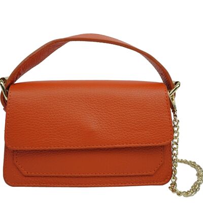 Mini-Lederhandtasche Kim Orange