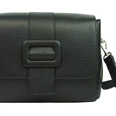 Enola Leather Shoulder Bag Black