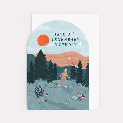Geburtstagskarten „Legendärer Bigfoot“ | Männliche lustige Geburtstagskarte | Geburtstagskarten | Geburtstagskarten für Jungen | Grußkarten