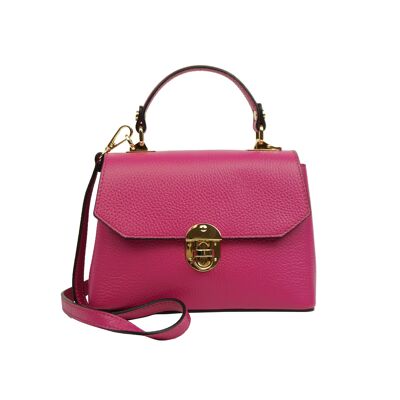 Bolso de mano de piel Treviso fucsia