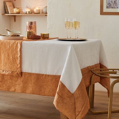 Nappe Taffetas - Athenas Blanc Or CHEM. TABLE 50x170