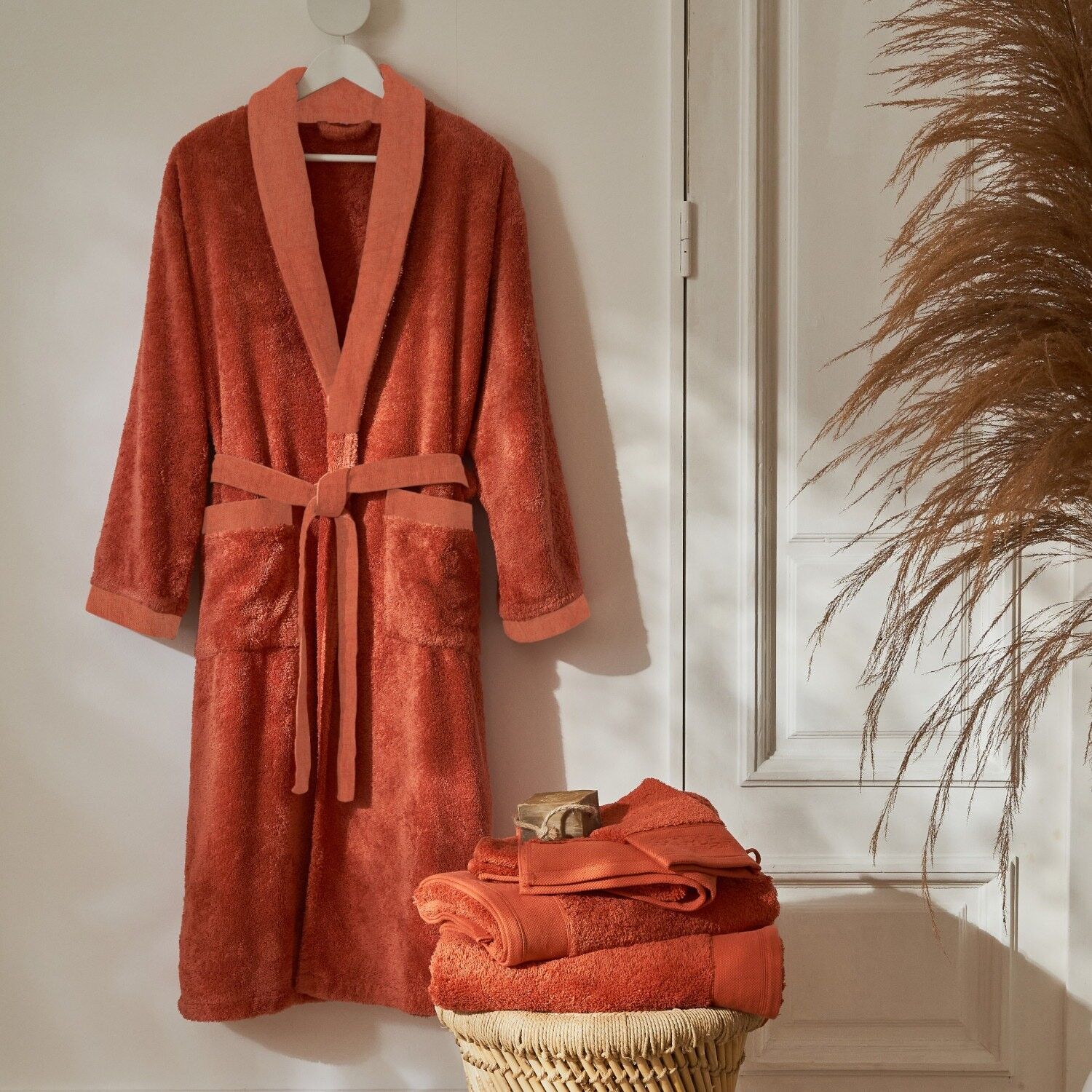 Buy wholesale Bathrobe Organic Cotton 450 gr m Terracotta M Unisex