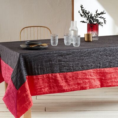 Tablecloth JH - Ambiance Anthracite/Fuchsia RECT 170x250