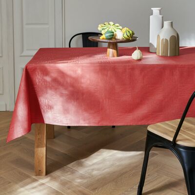 Coated damask tablecloth - Savane Rouge RECT 160x350