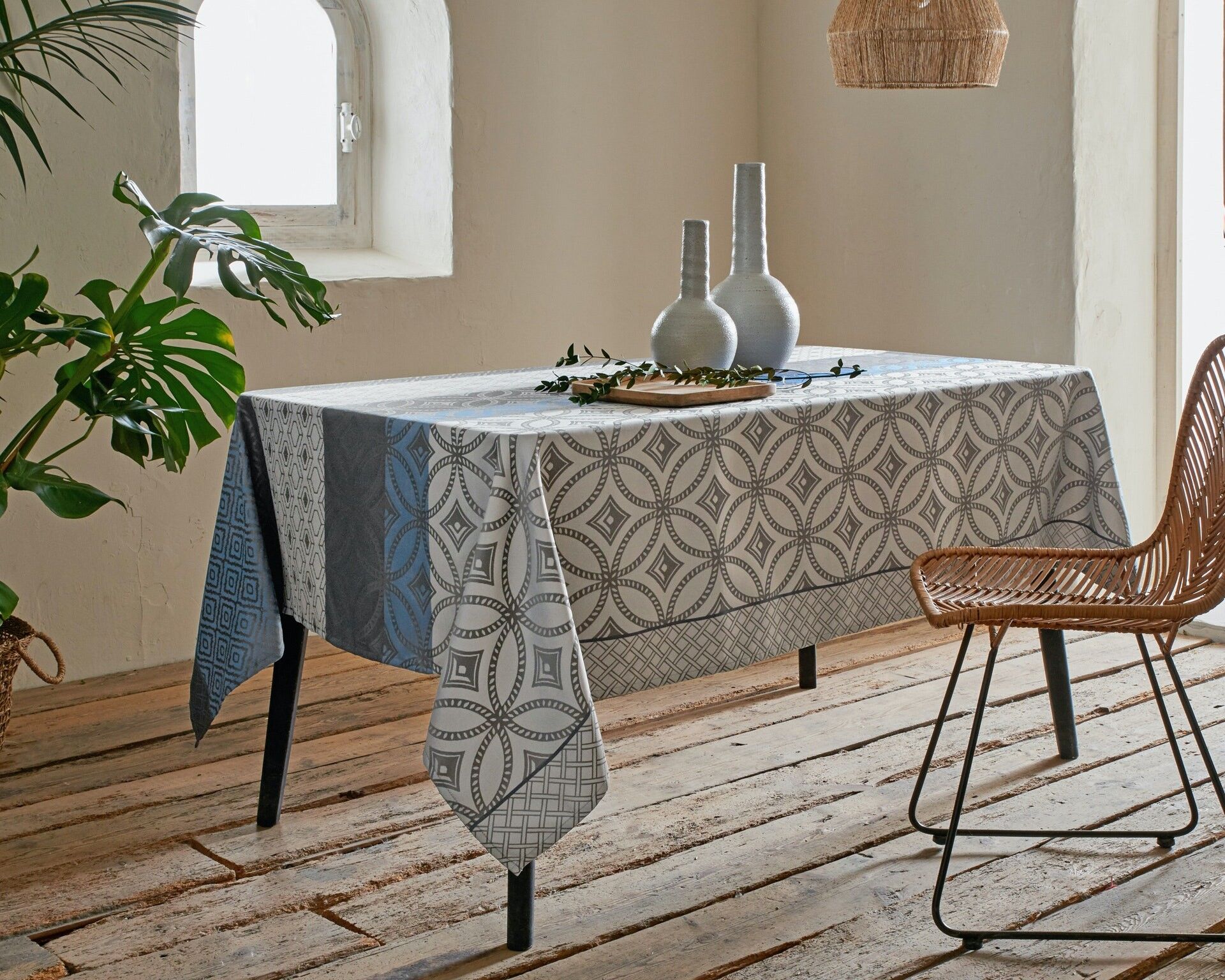 Tovaglia Jacquard - Blu Gally ROTONDO 160