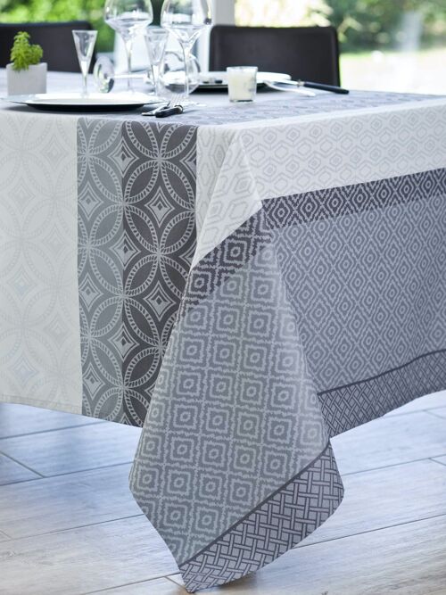 Nappe Jacquard enduit - Gally Gris RECT 160x250