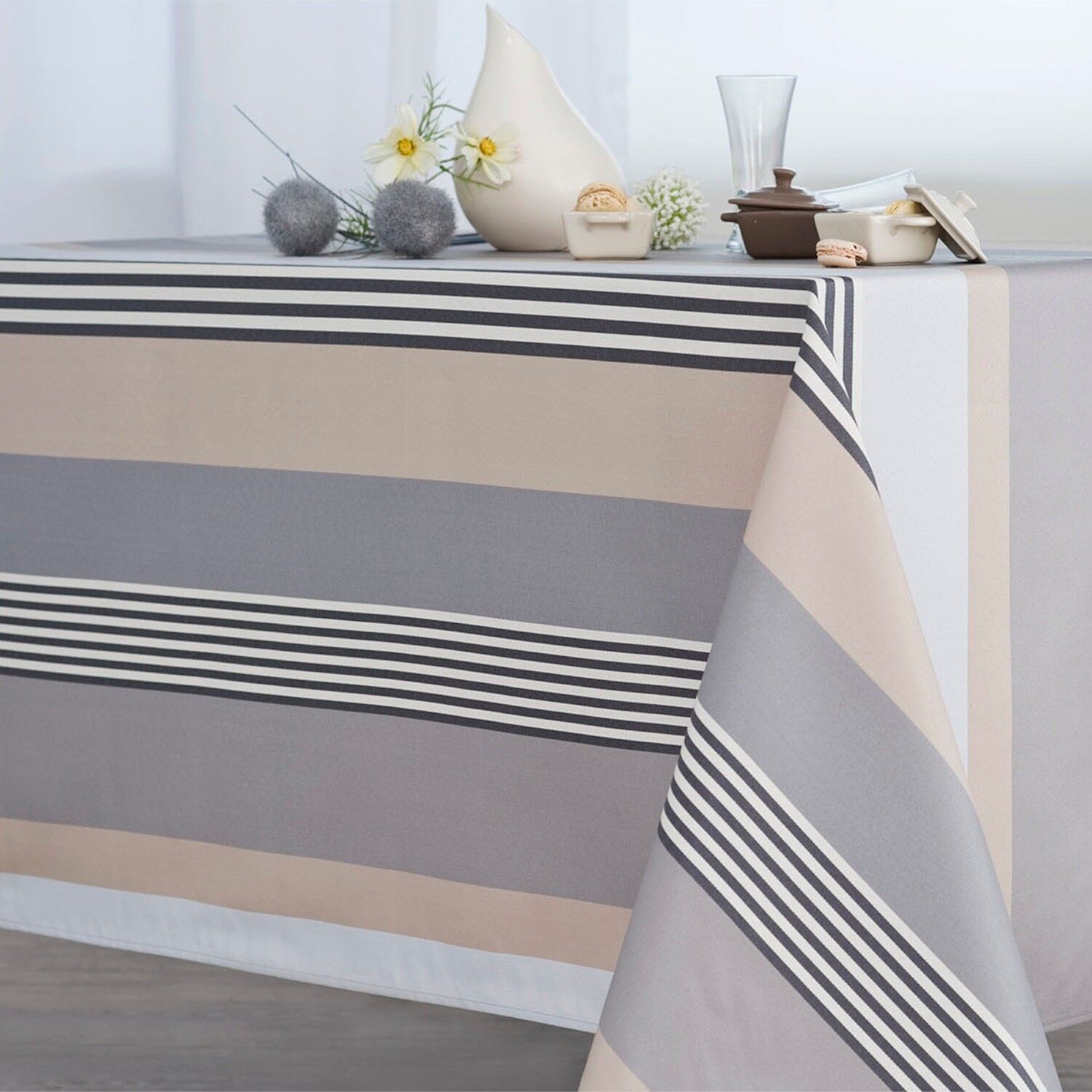 Tovaglia Jacquard rivestita - Betty Ardoise RECT 170x300