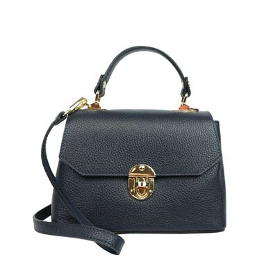 Leather handbag Treviso Navy