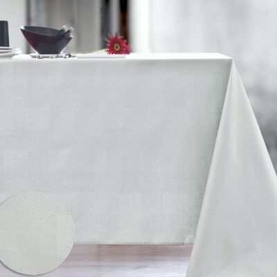 Coated damask tablecloth - Mini tactile Brume RECT 160x200