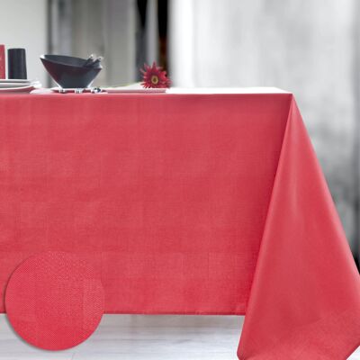 Coated damask tablecloth - Mini tactile Cherry RECT 140x250