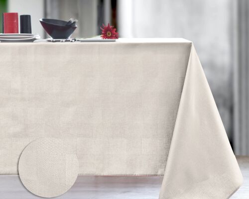 Nappe Damassé enduit - Mini tactile Ivoire RECT 160x200