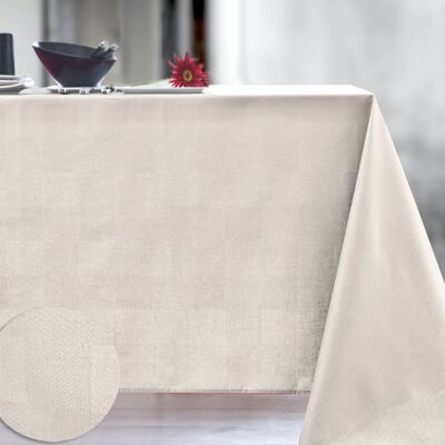 Nappe Damassé enduit - Mini tactile Ivoire RECT 160x200