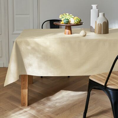 Coated damask tablecloth - Savane Beige RECT 160x350