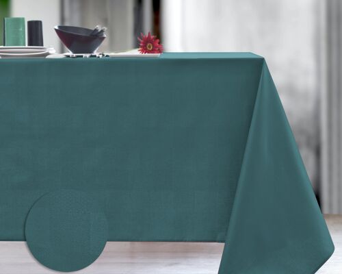 Nappe Damassé enduit - Mini tactile Bleu Abysse RECT 160x350