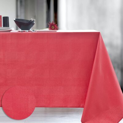 Coated damask tablecloth - Mini tactile Cherry RECT 140x300