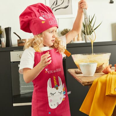 Raspberry Unicorn - Apron + Children's Hat APRON 59x48.5 + HAT